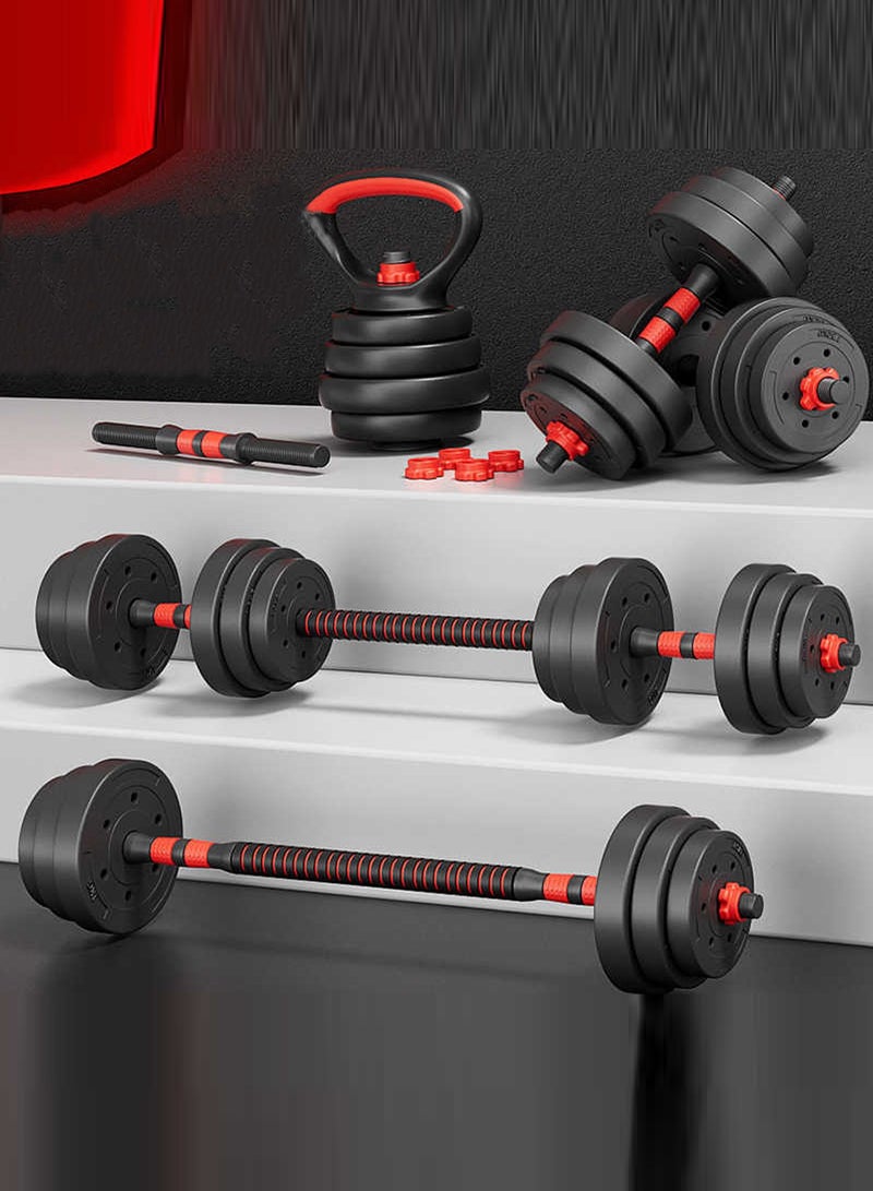 Bolivia's 20 KG Adjustable 6-in-1 Dumbbell & Barbell Set, Red/Black, Multifunctional Home Gym Equipment for Push-Ups & Workouts, Unisex Design - Image 5
