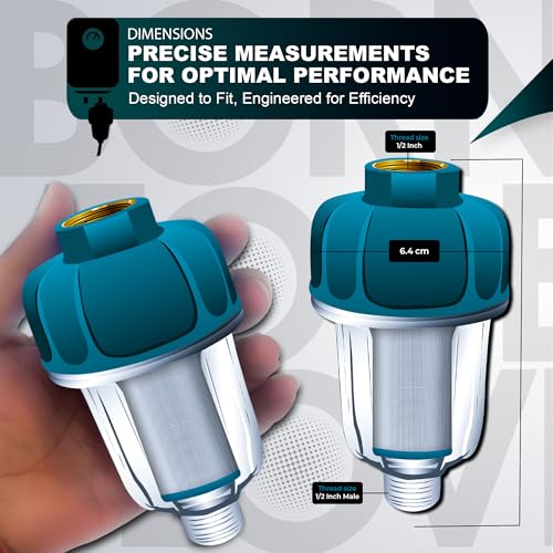 ORBON 40µm Inline Geyser Water Heater Filter for Whole House | Geyser Inlet Sediment Cleaner | Portable Mesh Filter for Under Sink | 1/2'' MNPT+FNPT | 1 Unit - Image 3