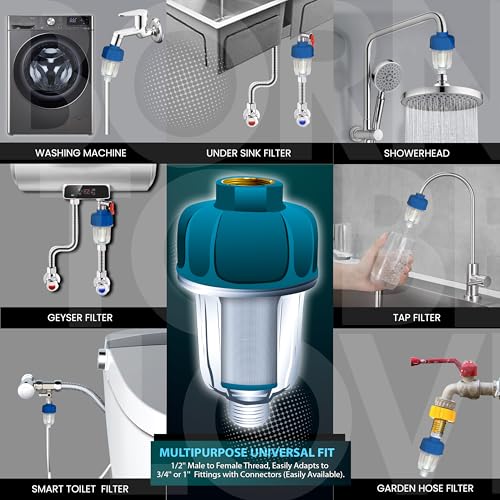 ORBON 40µm Inline Geyser Water Heater Filter for Whole House | Geyser Inlet Sediment Cleaner | Portable Mesh Filter for Under Sink | 1/2'' MNPT+FNPT | 1 Unit - Image 4
