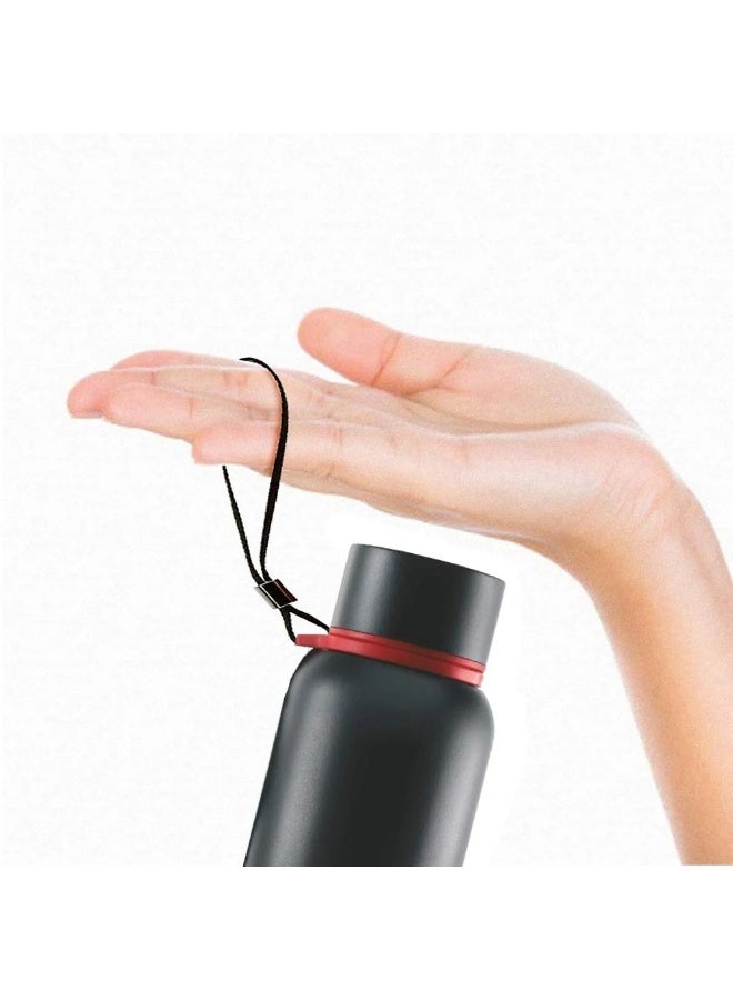 بوروسيل زجاجة مياه من الستانلس ستيل معزولة بالفراغ، باللون الأسود، سعة 850 مل - Image 5