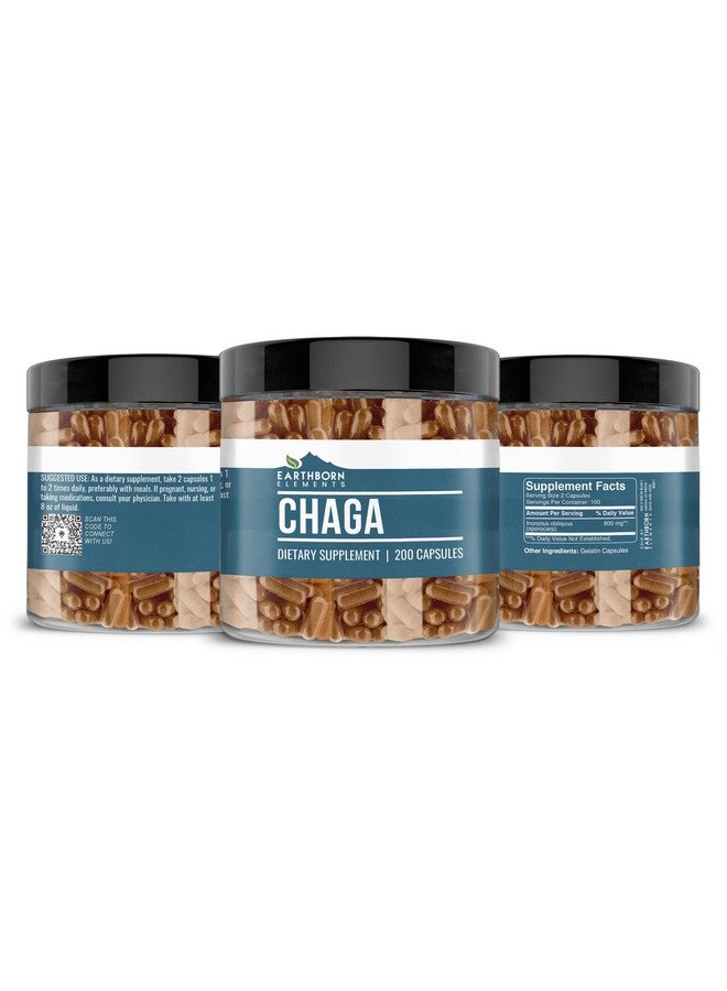 Earthborn Elements Chaga Mushroom Extract 200 Capsules, Pure & Undiluted, No Additives - Image 4