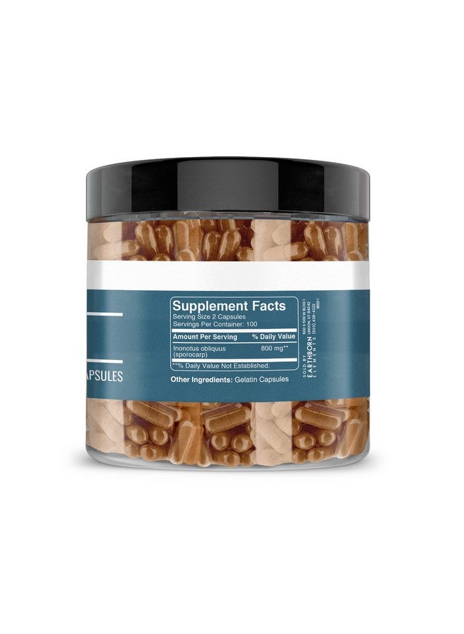 Earthborn Elements Chaga Mushroom Extract 200 Capsules, Pure & Undiluted, No Additives - Image 3