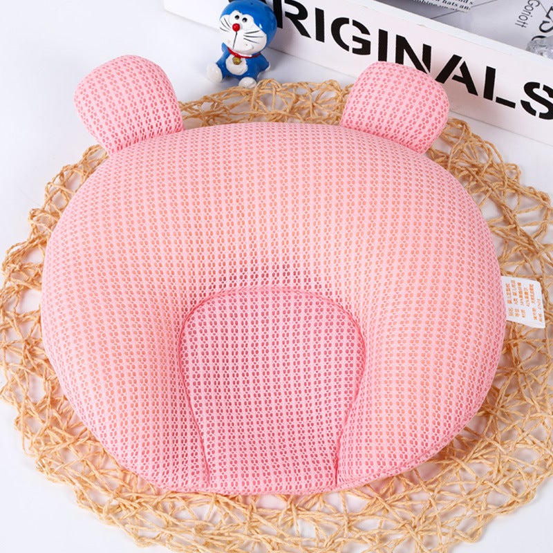 Baby Pillow Newborn Baby Products 0-1 Years Old Anti-Deflection Head Latex Shaped Pillow Color Cotton Pillow - Image 3
