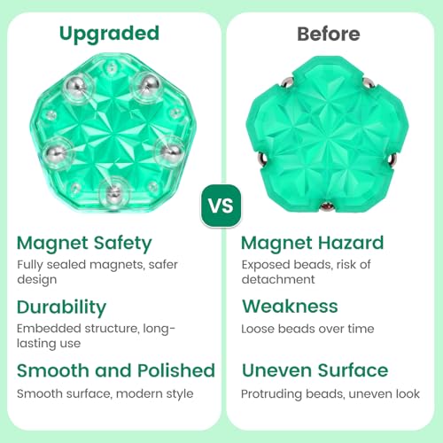 DYRDM Magnetic Fidget Sphere 12 PCS 200 Combinations with Magnet Blocks Magnetic Fidget Toys Sensory Balls Desk Toys for Adults Teens 14 Stress Relief Gift Stocking Stuffers Green - Image 5