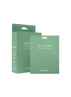 FARMSTAY FARMSTAY TeaTree Biome Calming Mask Daily Facial Gentle for Sensitive Skin Korean Skin Care Hydrating Soothing Acne Calming mask100 cellulose for WomenMenTeenager084 floz10Sheets 
