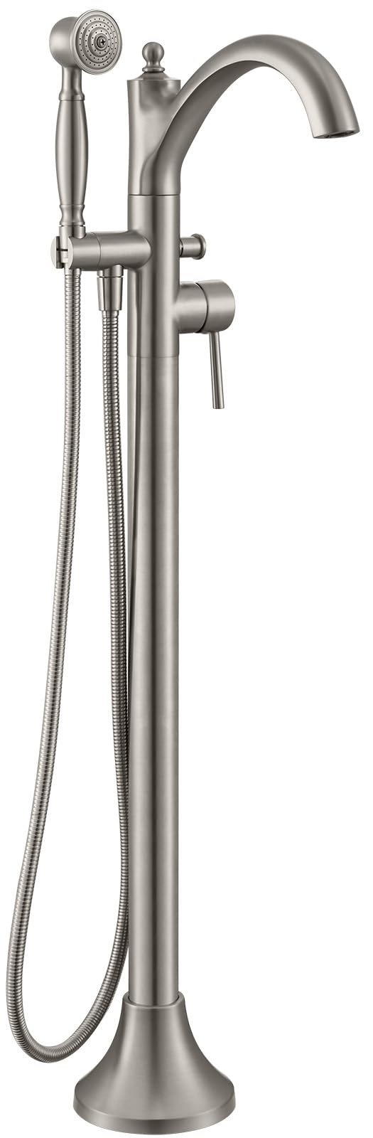Wintap Freestanding Tub Faucets, Classic Freestanding Bathtub Faucet with Retro Handheld Sprayer High Flow Max 7.04GPM Floor Mount Tub Filler Swivel Spout Bath Tub faucet Brushed Nickel (WT-9002BN) - Image 1