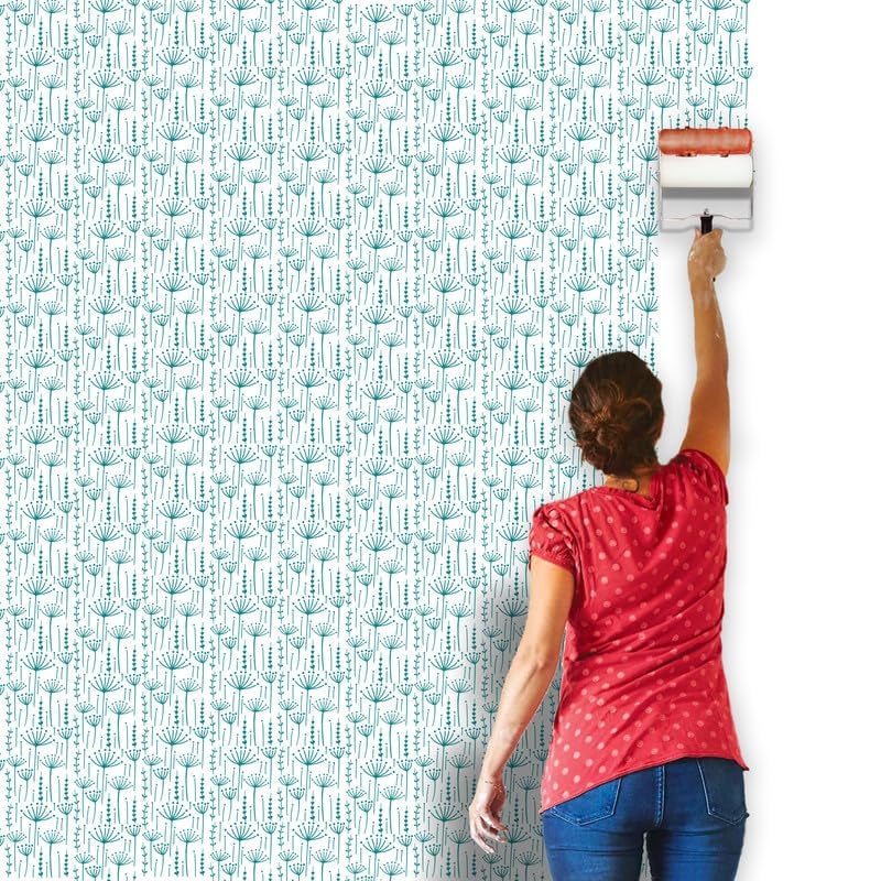 DECORZE Design Paint Roller with Dandelion Puff Pattern – Reusable Decorative Wall Texture Roller for DIY Home Décor, Accent Walls, Furniture, and Crafts – Durable Embossed Stencil Painting Tool - Image 3