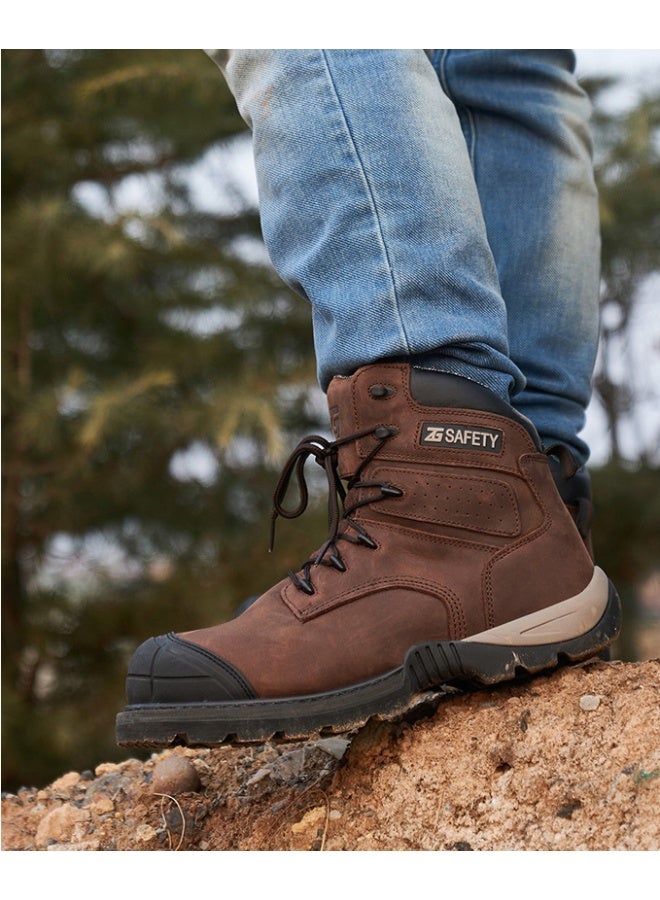 NIBEMINENT Genuine leather Work Safety Boots Men High temperature resistant welding shoes Puncture-Proof Indestructible shoes Work Boots - Image 2