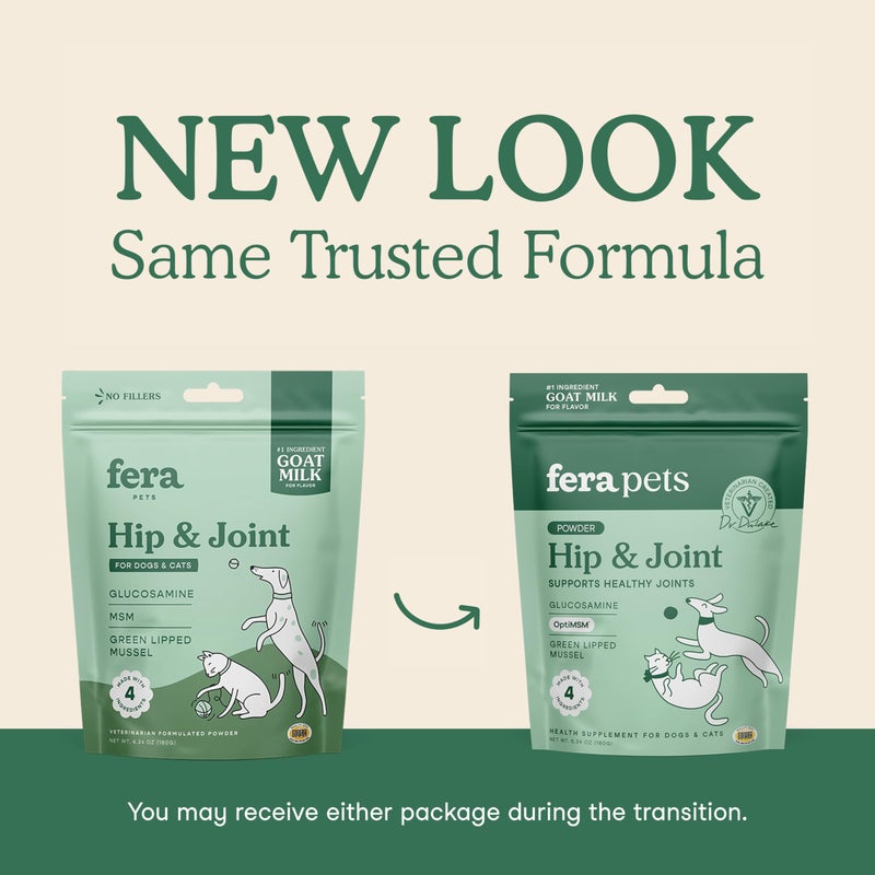 Fera Pets Goat Milk - Cat & Dog Hip and Joint Support with Glucosamine, MSM & Green Lipped Mussel - Supports Flexibility, Mobility & Bone Health - for Picky Eaters - 60 TSP - Image 2