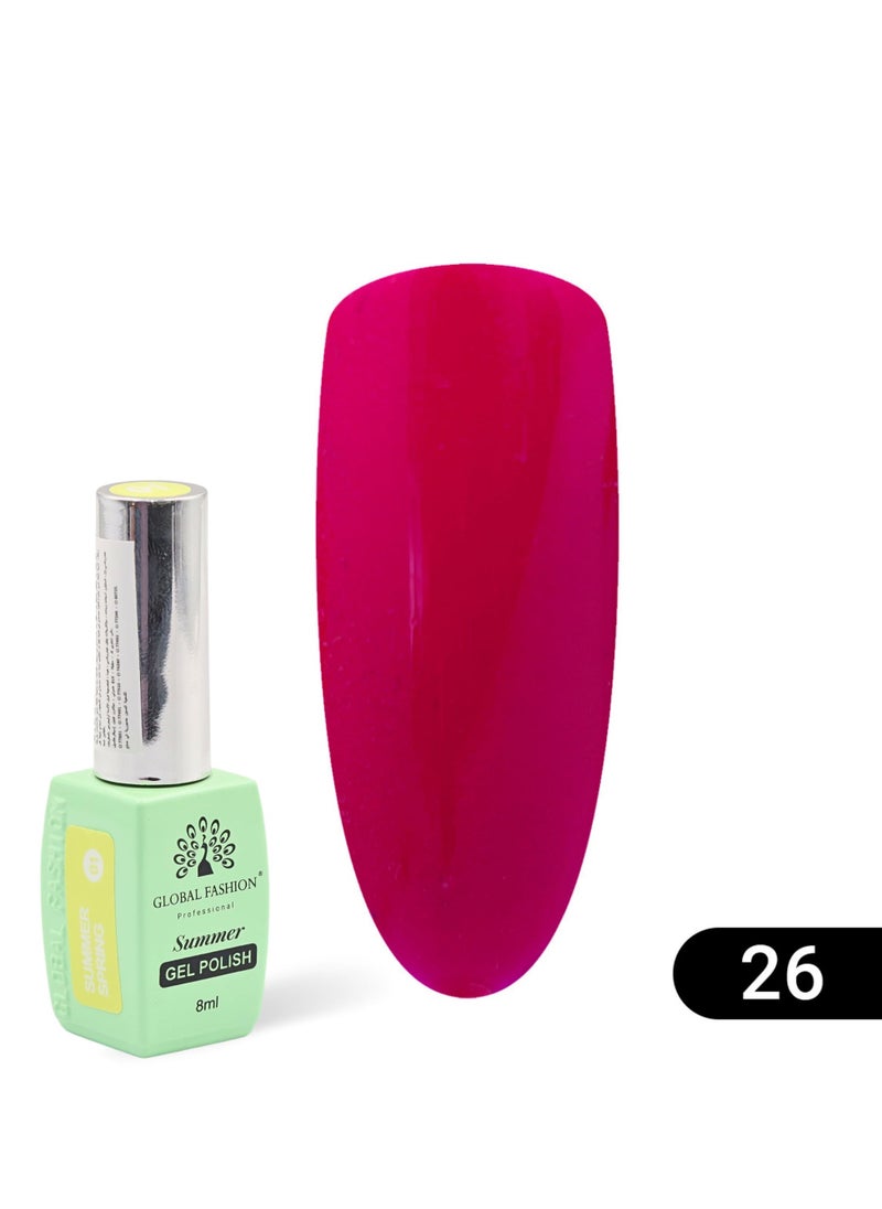 GLOBAL FASHION - Gel Polish Summer/Spring 8ml, 26 - Image 1