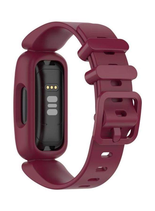 NIBEMINENT Silicone Replacement Strap For Fitbit Inspire 2 Wine Red - Image 2