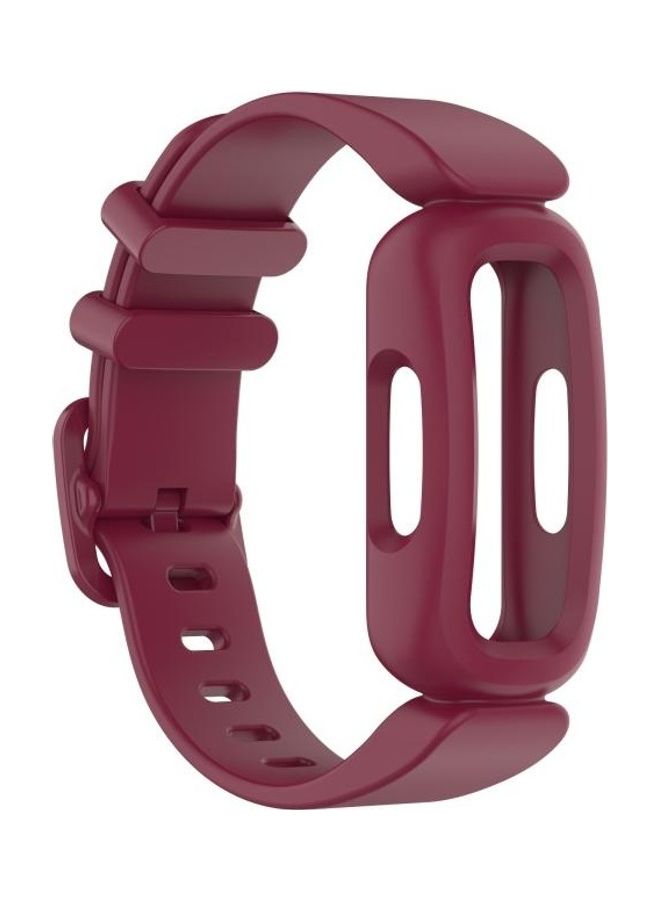 NIBEMINENT Silicone Replacement Strap For Fitbit Inspire 2 Wine Red - Image 3