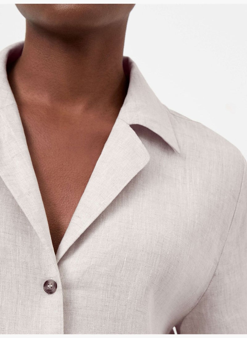 oysho 100% linen shirt - Image 4