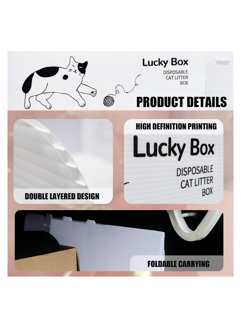 4 قطع صناديق فضلات قطط disposable، صندوق فضلات سفر مزدوج الطبقة مضاد للماء، تصميم قابل للطي للاستخدام السهل، تصميم مفتوح، الأبعاد: 16.5 × 13.0 × 5.1 بوصة (42 × 33 × 13 سم). - Image 3