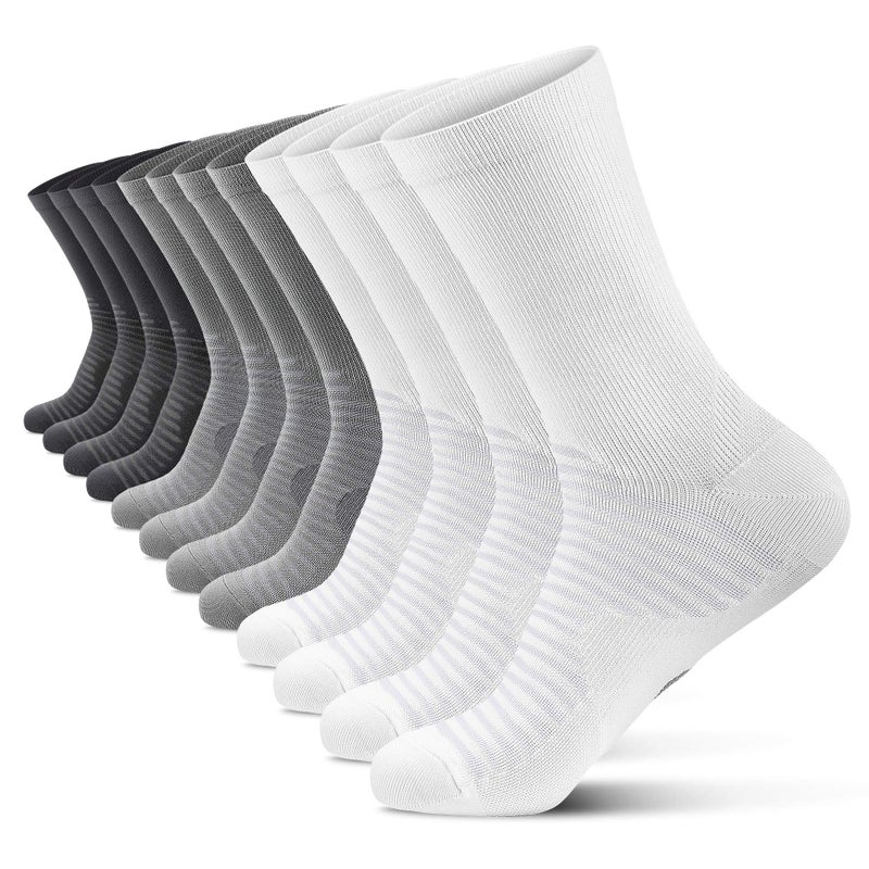 PAPLUS Compression Athletic Crew Socks 6 Pairs for Men Women