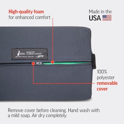 OPTP The Original McKenzie Slimline Lumbar Support – USA-Made Lower Back Support for Office Chair, Car Back Support, and Travel Lumbar Pillow. The Preferred Lumbar Cushion by Physical Therapists. - Image 5