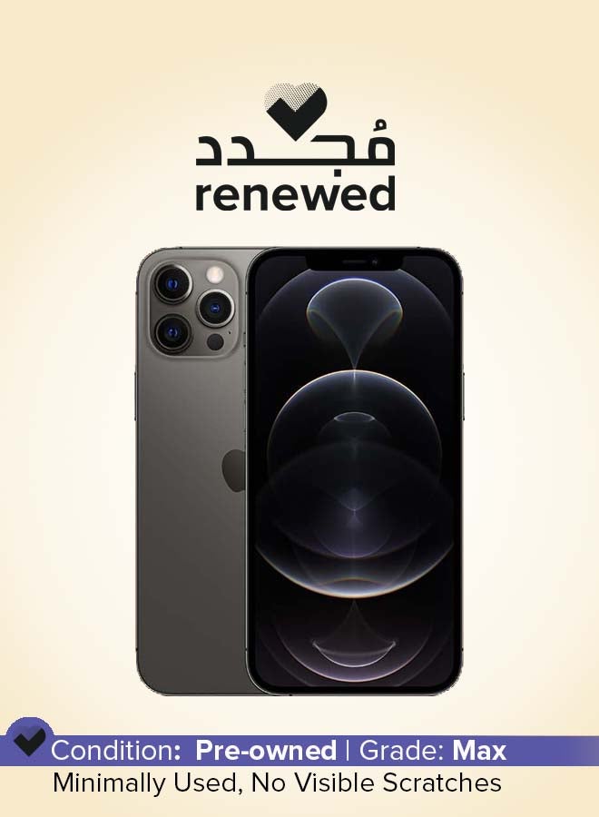 ابل  مُجدد - آيفون 12 برو بذاكرة داخلية 256 جيجابايت وتطبيق فيس تايم ويدعم تقنية 5G، مواصفات دولية - لون رصاصي داكن - Image 1