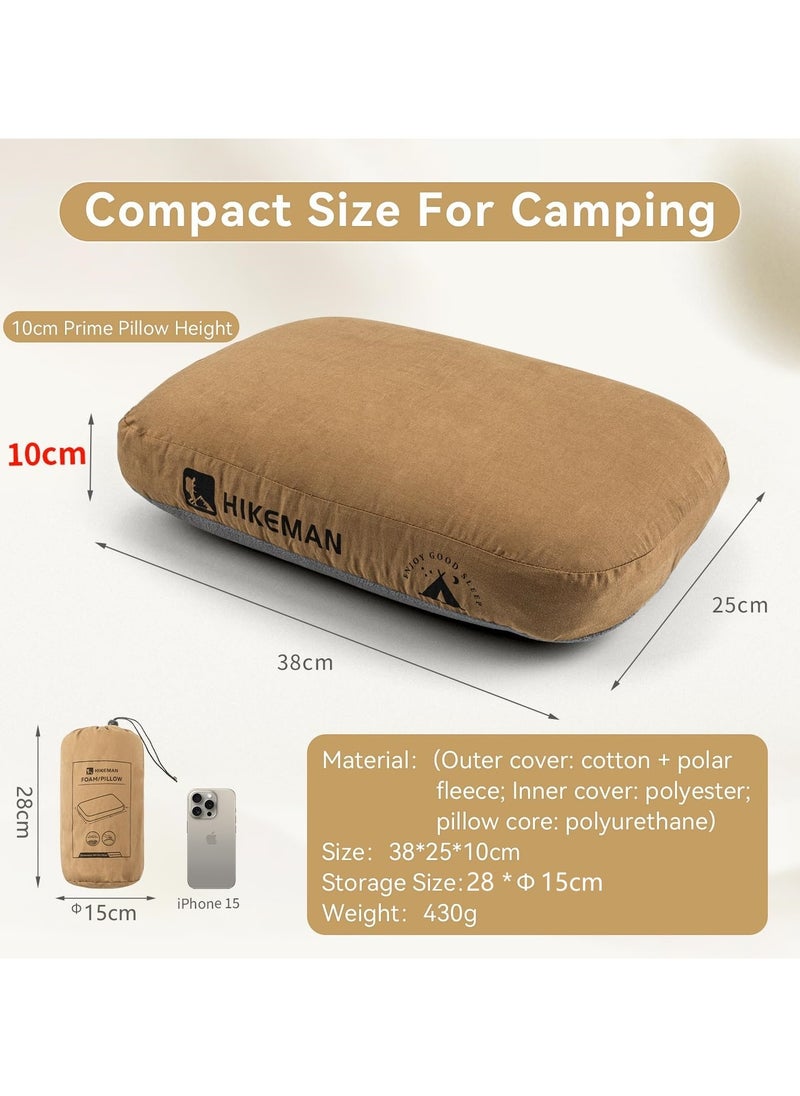 HIKEMAN Camping Memory Foam Pillow - Ultralight Travel Pillow Backpacking Pillow with Removable Cover Ergonomic Pillows Neck Lumbar Support for Outdoor Camp Sport Hiking Backpacking Sleep  - Image 2