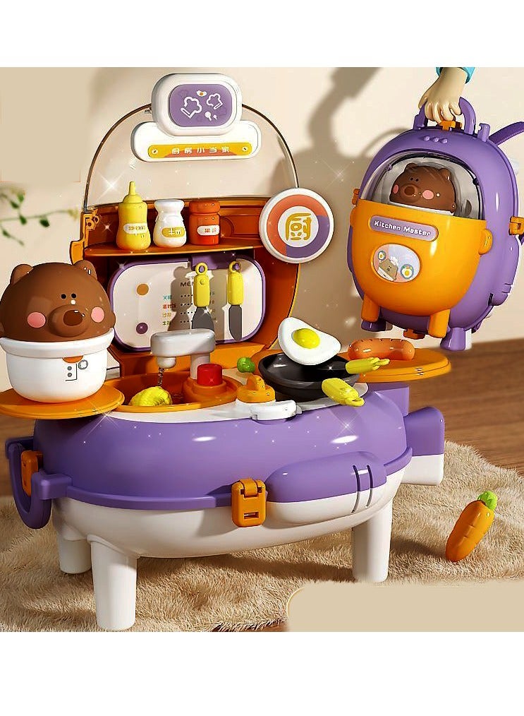Kids Kitchen Cooking Play Toy Set,Mini Kitchen Pretend Toys Set for Girls and Boys,Lightweight and Convenient - Image 1