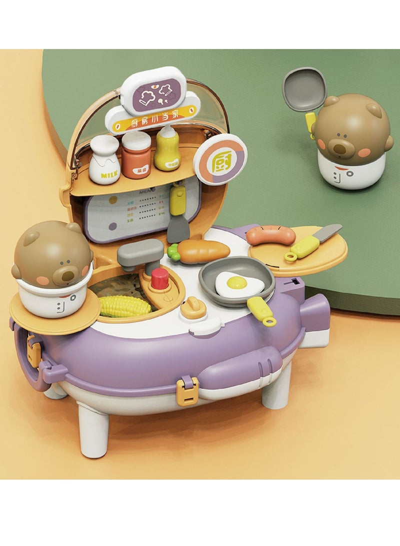 Kids Kitchen Cooking Play Toy Set,Mini Kitchen Pretend Toys Set for Girls and Boys,Lightweight and Convenient - Image 5