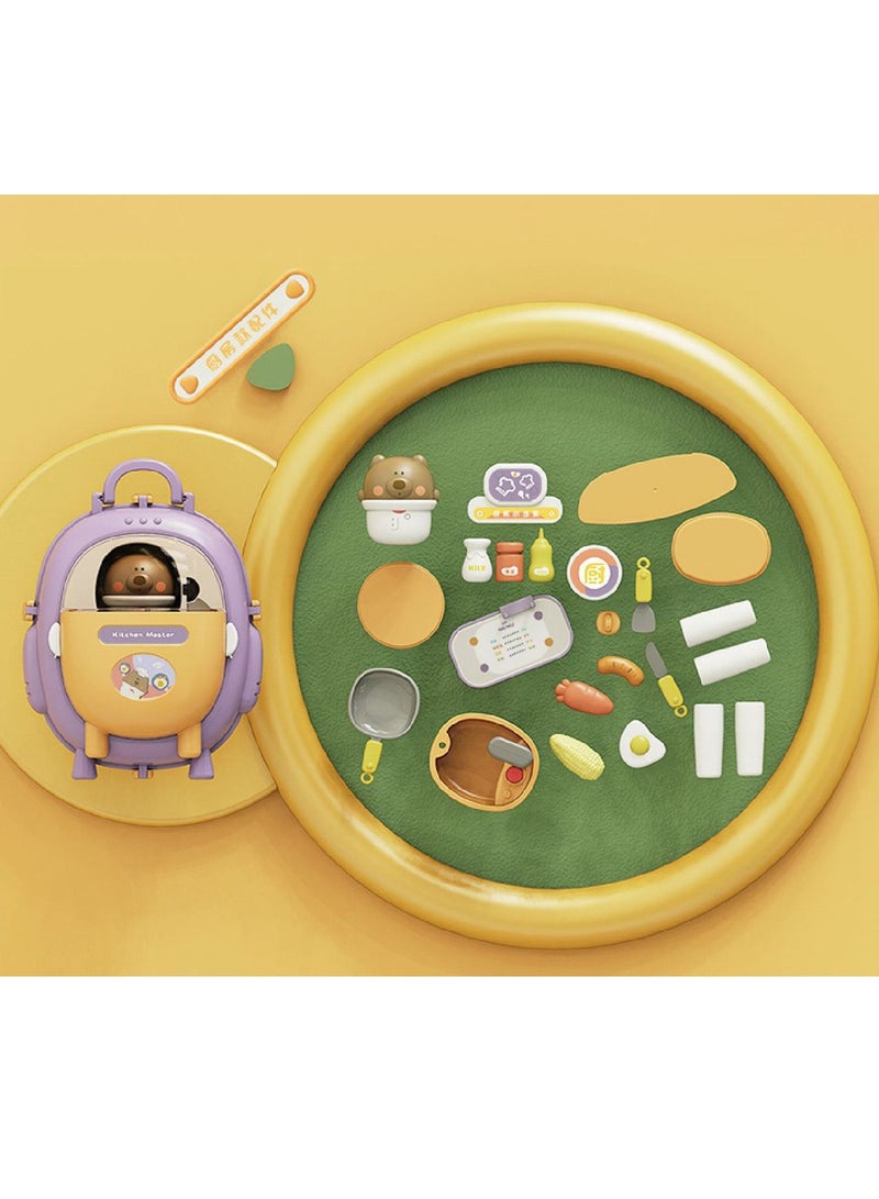 Kids Kitchen Cooking Play Toy Set,Mini Kitchen Pretend Toys Set for Girls and Boys,Lightweight and Convenient - Image 4