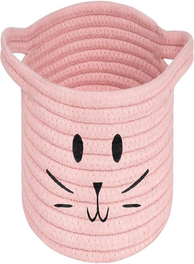 ALBY® Decor Basket, Nursery Basket for Baby Clothes, Toys, Laundry, Blanket, Cute Animal Storage Box, Large Woven Gift for Kids, Baby Showers- (PINK, 13.8" W x 6" H) - Image 1