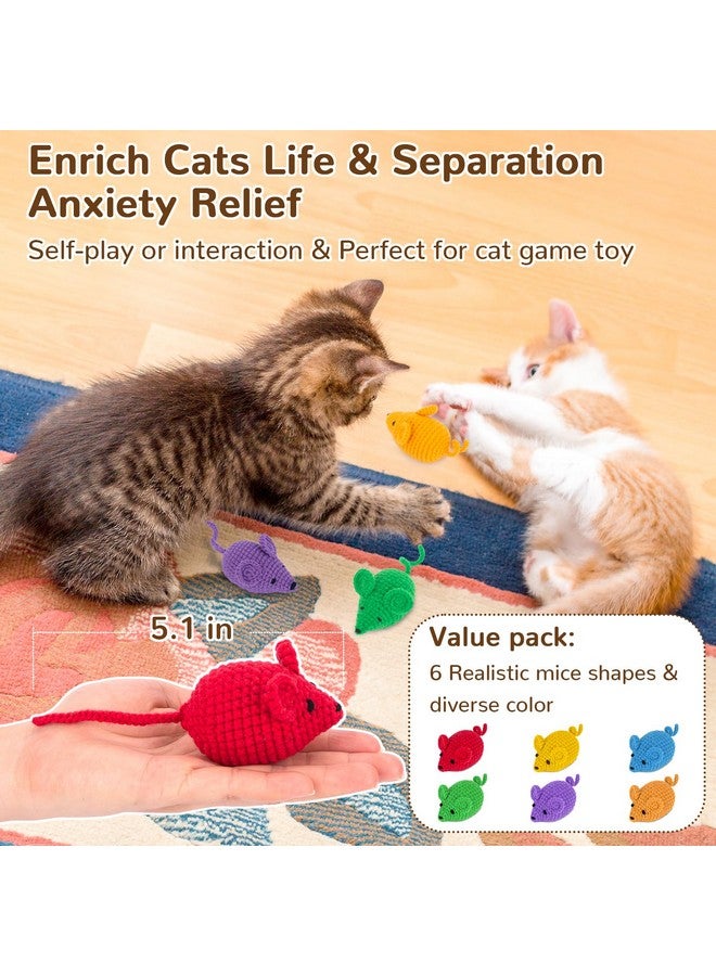 ريترو شاو ألعاب ريترو شاو كاتنيب، ألعاب فئران كروشيه للقطط، 6 قطع من خيوط كات نيب، ألعاب حيوانات، لعبة تنظيف أسنان آمنة للقطط الصغيرة داخل المنزل، ألعاب تفاعلية للقطط - Image 5