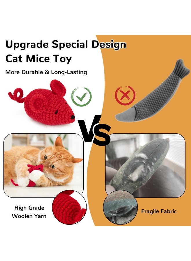 ريترو شاو ألعاب ريترو شاو كاتنيب، ألعاب فئران كروشيه للقطط، 6 قطع من خيوط كات نيب، ألعاب حيوانات، لعبة تنظيف أسنان آمنة للقطط الصغيرة داخل المنزل، ألعاب تفاعلية للقطط - Image 3