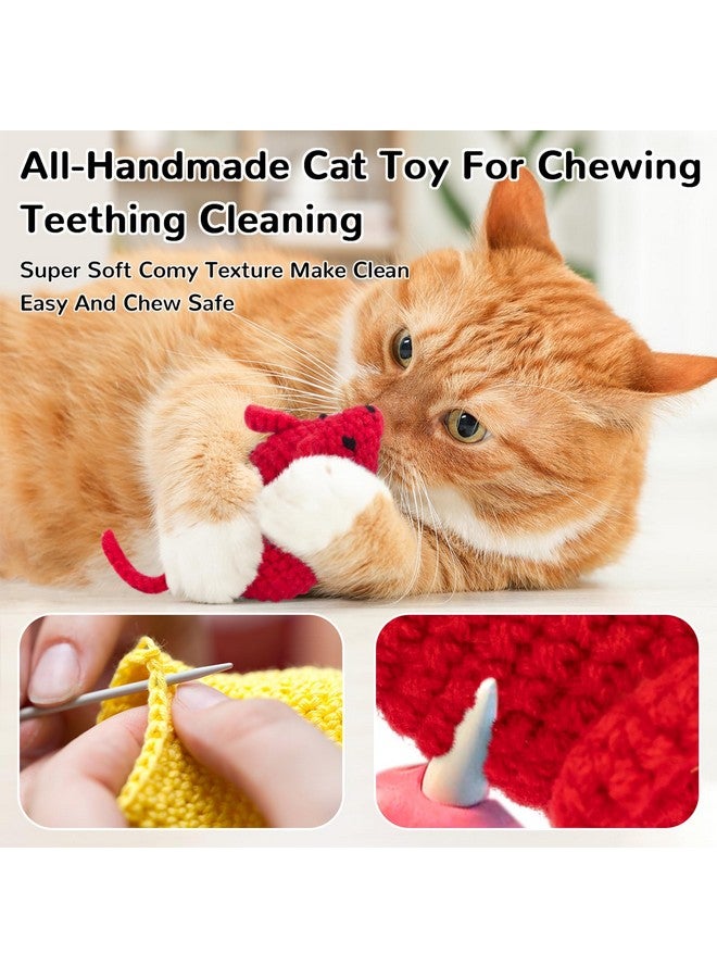 ريترو شاو ألعاب ريترو شاو كاتنيب، ألعاب فئران كروشيه للقطط، 6 قطع من خيوط كات نيب، ألعاب حيوانات، لعبة تنظيف أسنان آمنة للقطط الصغيرة داخل المنزل، ألعاب تفاعلية للقطط - Image 2