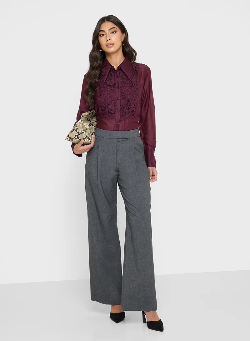 ELLA Emrboidered Button Down Shirt