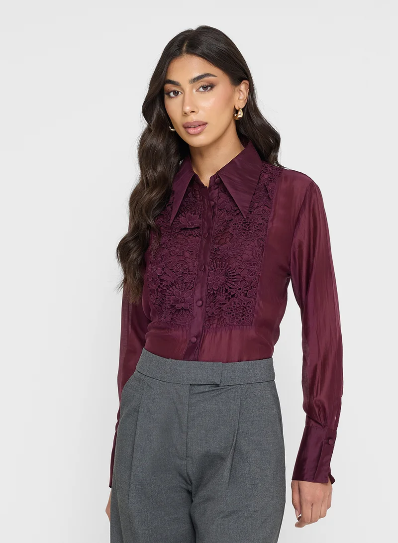 ايلا Emrboidered Button Down Shirt