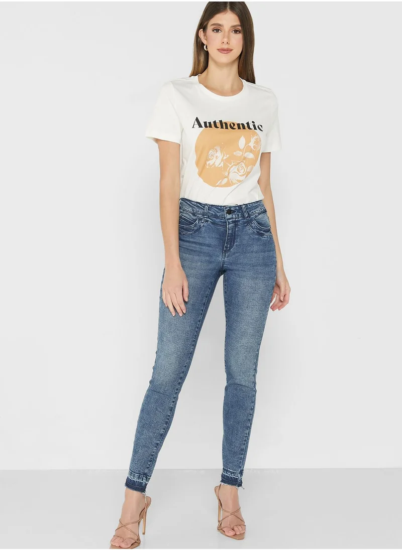 VERO MODA Faded Skinny Jeans