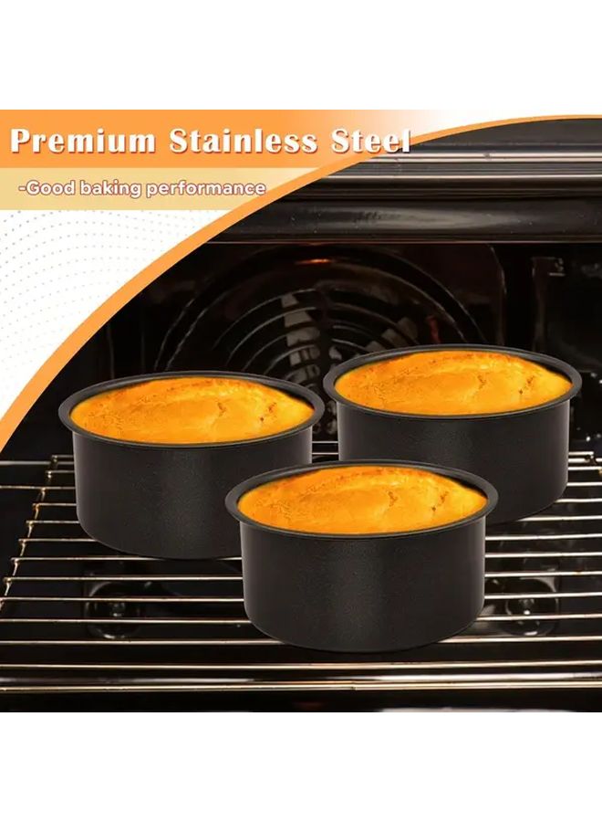 2Pcs 4 Inch Aluminum Round Cake Pans Removable Bottom Non Stick Coating - Image 4