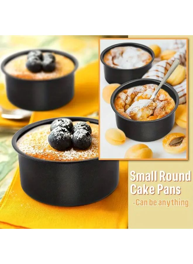 2Pcs 4 Inch Aluminum Round Cake Pans Removable Bottom Non Stick Coating - Image 5
