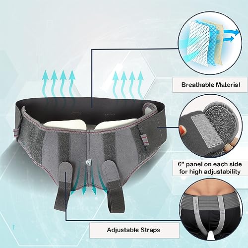 Wonder Care Hernia Support Truss Polyester Brace Belt For Single/Double Inguinal Pain Relief With Two Removable Compression Pads For Men Size- (Xl: 40"-46") - Image 4