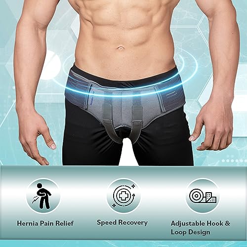 Wonder Care Hernia Support Truss Polyester Brace Belt For Single/Double Inguinal Pain Relief With Two Removable Compression Pads For Men Size- (Xl: 40"-46") - Image 2