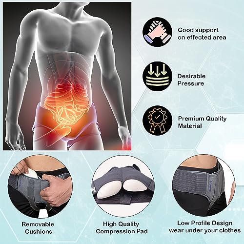 Wonder Care Hernia Support Truss Polyester Brace Belt For Single/Double Inguinal Pain Relief With Two Removable Compression Pads For Men Size- (Xl: 40"-46") - Image 5