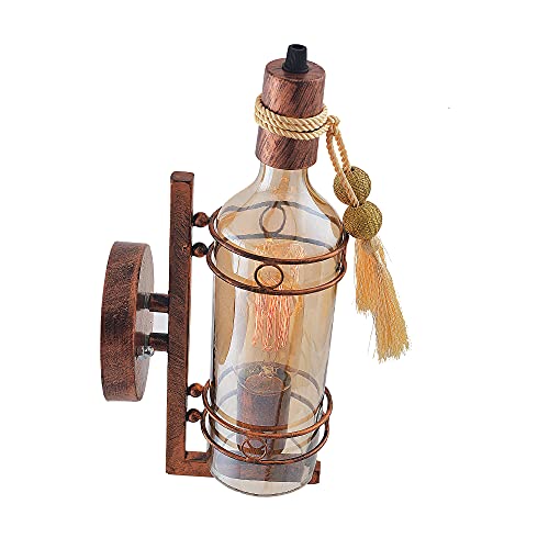 Twilight Wall Light, Wall Lamp, Home Decor, Living Room, Bedroom, Office, Dining, Cafe, Restaurants, Antique Bottle, Copper Antique - Image 3