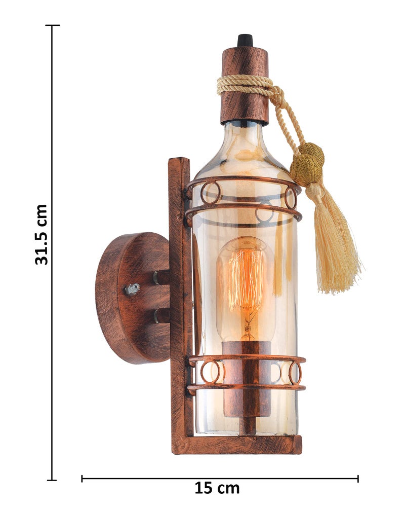 Twilight Wall Light, Wall Lamp, Home Decor, Living Room, Bedroom, Office, Dining, Cafe, Restaurants, Antique Bottle, Copper Antique - Image 4