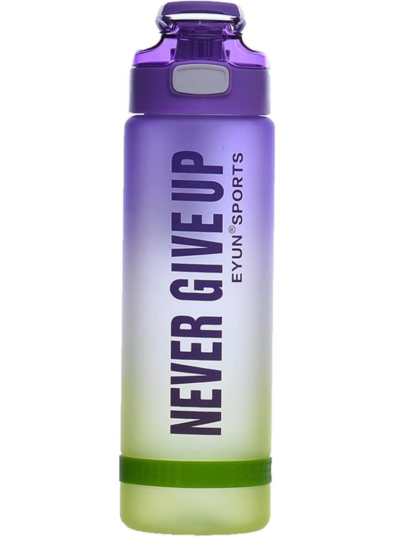 سبيس شوب زجاجة ماء رياضية بسعة 1000 مل، خالية من مادة BPA بغطاء مانع للتسرب وتحفيزية للسفر واللياقة البدنية في الهواء الطلق والمنزل والمدرسة والنادي الرياضي واليوغا والمكتب - Image 1