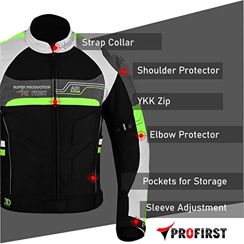 PROFIRST Motorcycle Jacket Men's Riding Textile Racing Motorbike Biker CE Armored Waterproof Jackets (as1, alpha, l, regular, regular, Green) - Image 4