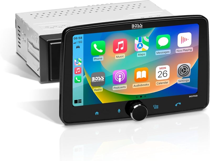 BOSS Audio Systems BCPA8 Single DIN Car Stereo with Wireless Apple CarPlay and Android Auto - Image 1