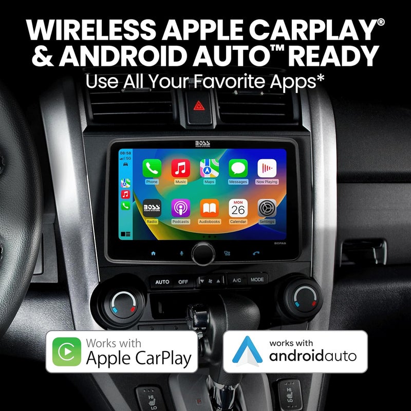 BOSS Audio Systems BCPA8 Single DIN Car Stereo with Wireless Apple CarPlay and Android Auto - Image 3