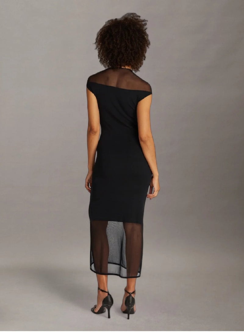 كالفن كلاين فستان متوسط الطول بتصميم محبوك - Image 2