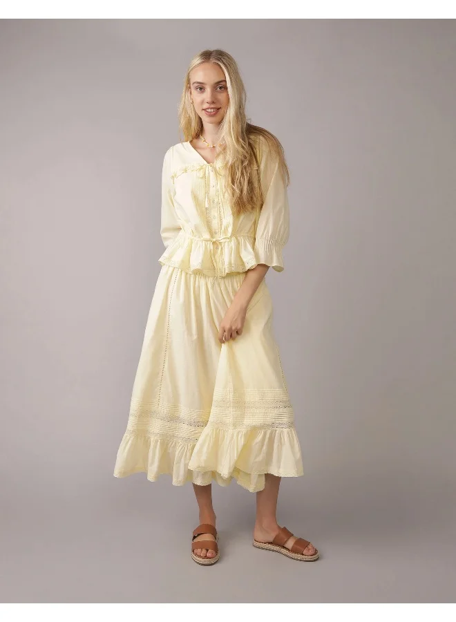 American Eagle AE Pintuck Maxi Skirt