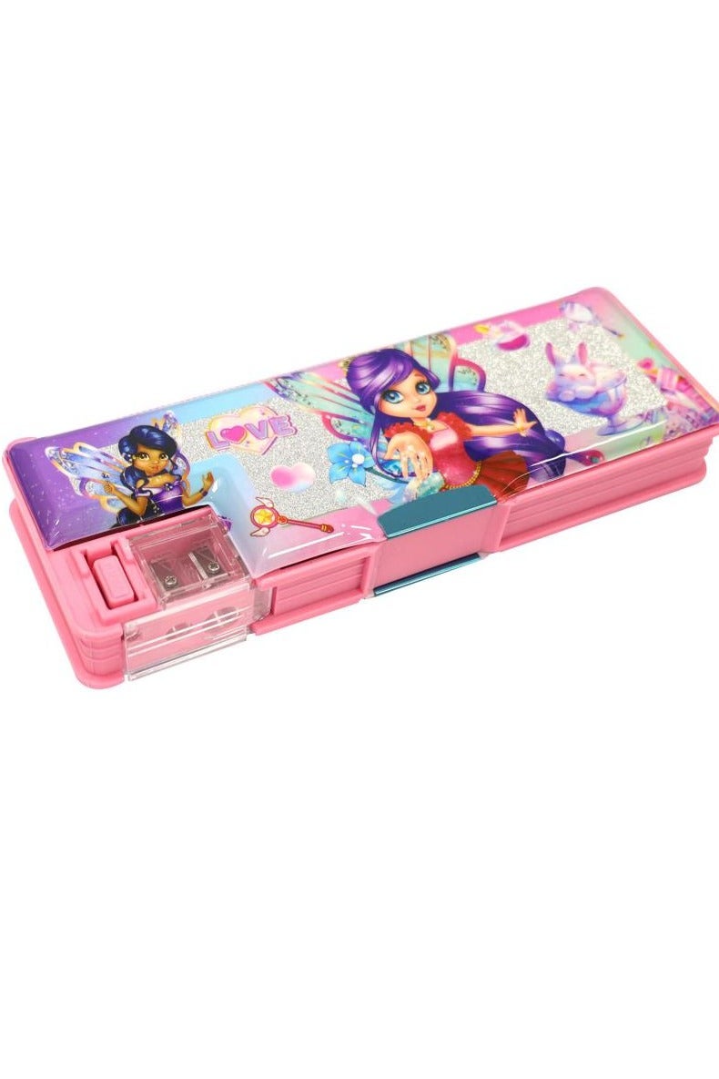 ROCO Hard Pencil Case Fairy · 2 Compartment · Pink - Image 1