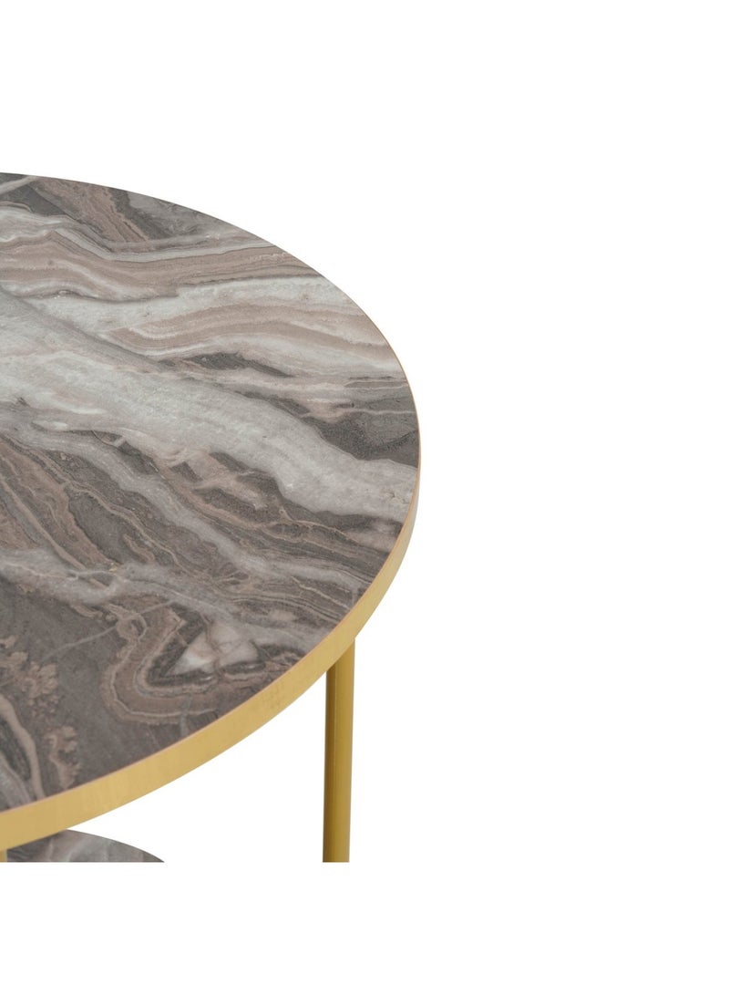 Pan Home Trestle Accent Table Round - Natural & Gold - Image 4