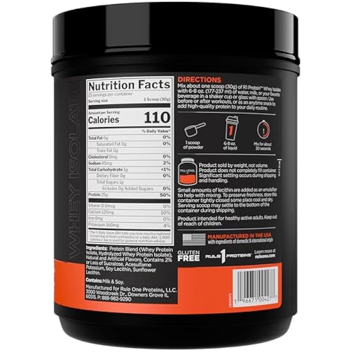 Rule 1 Proteins Rule 1 R1 Protein Whey Isolate - with 25g Protein & 6g BCAA Exclusively from Isolated & Hydrolyzed Sources for Workout Recovery (1 Pound*, Vanilla Creme) - Image 2