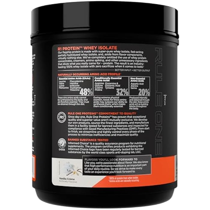 Rule 1 Proteins Rule 1 R1 Protein Whey Isolate - with 25g Protein & 6g BCAA Exclusively from Isolated & Hydrolyzed Sources for Workout Recovery (1 Pound*, Vanilla Creme) - Image 3