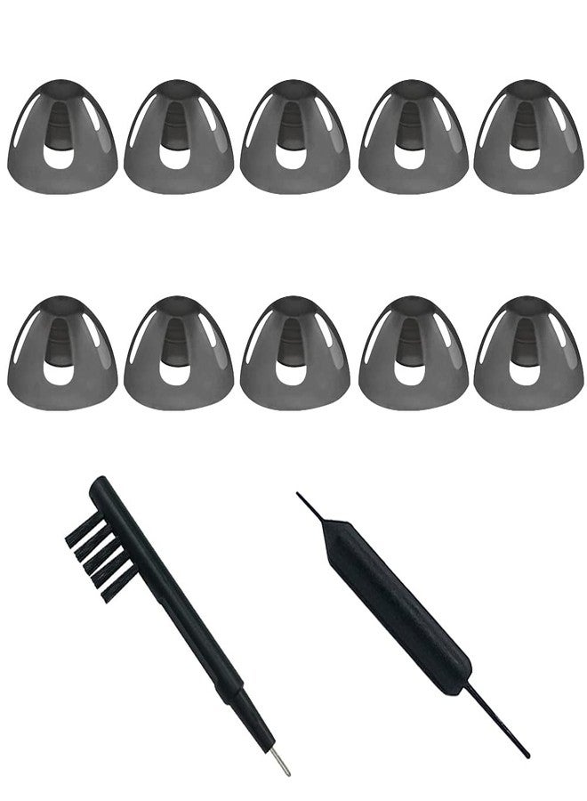 Anico Smokey Hearing Aid Open Domes Ear tips for ReSound Sure Fit Style RIC RITE and Open Fit BTE Hearing Amplifier with Cleaning tools Brush Cleaner and Carry Case (Smokey, Large) - Image 1
